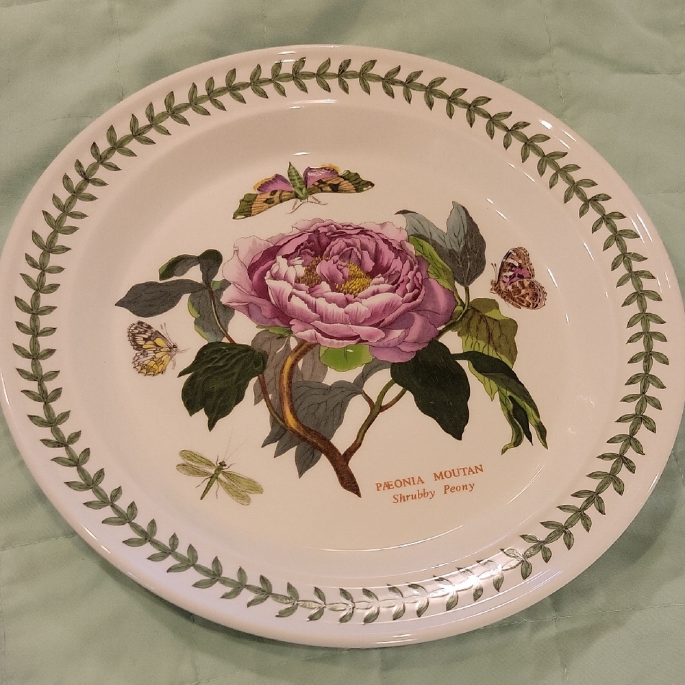 Portmeirion Floral Plate with Peony and Butterfly